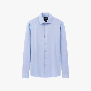 Áo Sơ Mi Dài Tay Xanh Thiết Kế Hoạ Tiết Cao Cấp 9SMDH544XAH